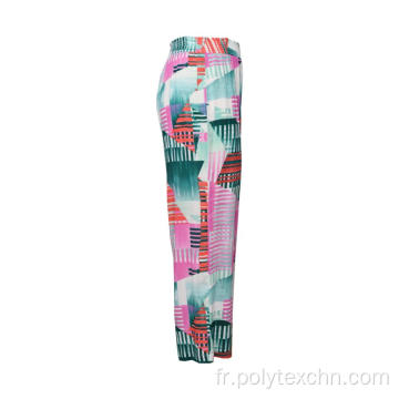 Pantalon droit à imprimé géométrique coloré populaire pour femmes